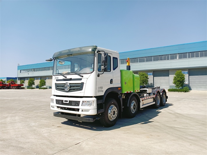 东风华神纯电动勾臂垃圾车